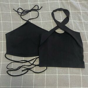 Lot 2 Abercrombie & Fitch Black Crop Tops M